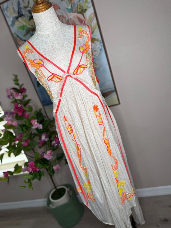 Free People Dresses & Skirts - Free People All A Bloom Maxi Dress Neon Pop Combo M NWT